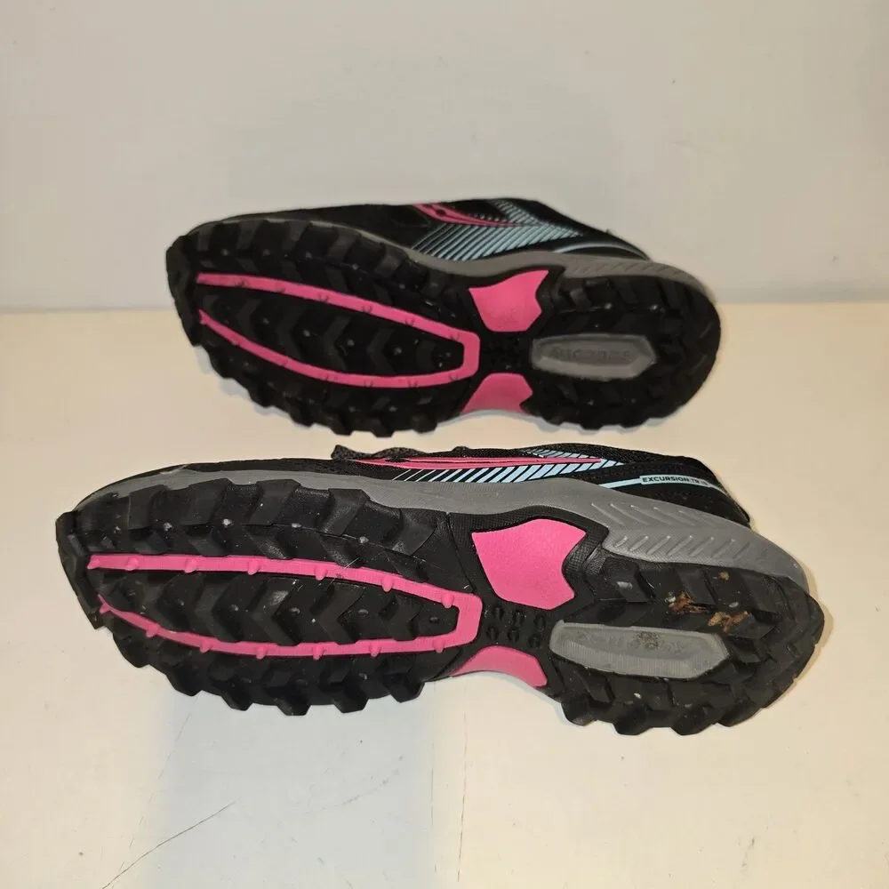Saucony Womens 9.5W TR16 Trail No Insole S10745-10 Black/Fuchsia Running Shoes